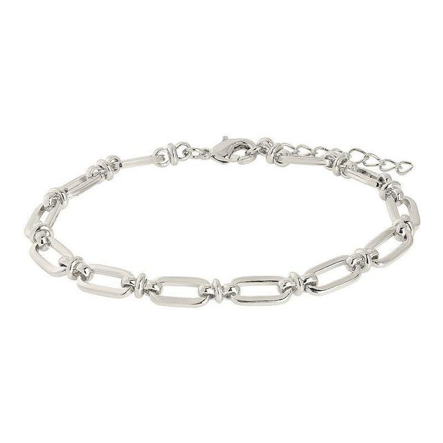 MC Collective Oval Link Chain Bracelet, Womens Silver Tone Product Image