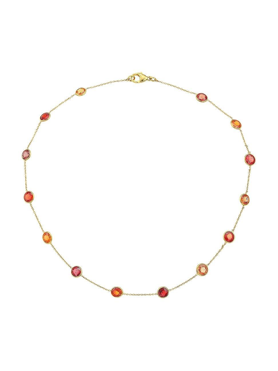 Womens 18K Yellow Gold & Sapphire Necklace Product Image