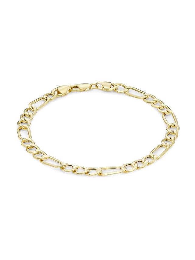 Mens 14K Yellow Gold Figaro Chain Bracelet Product Image