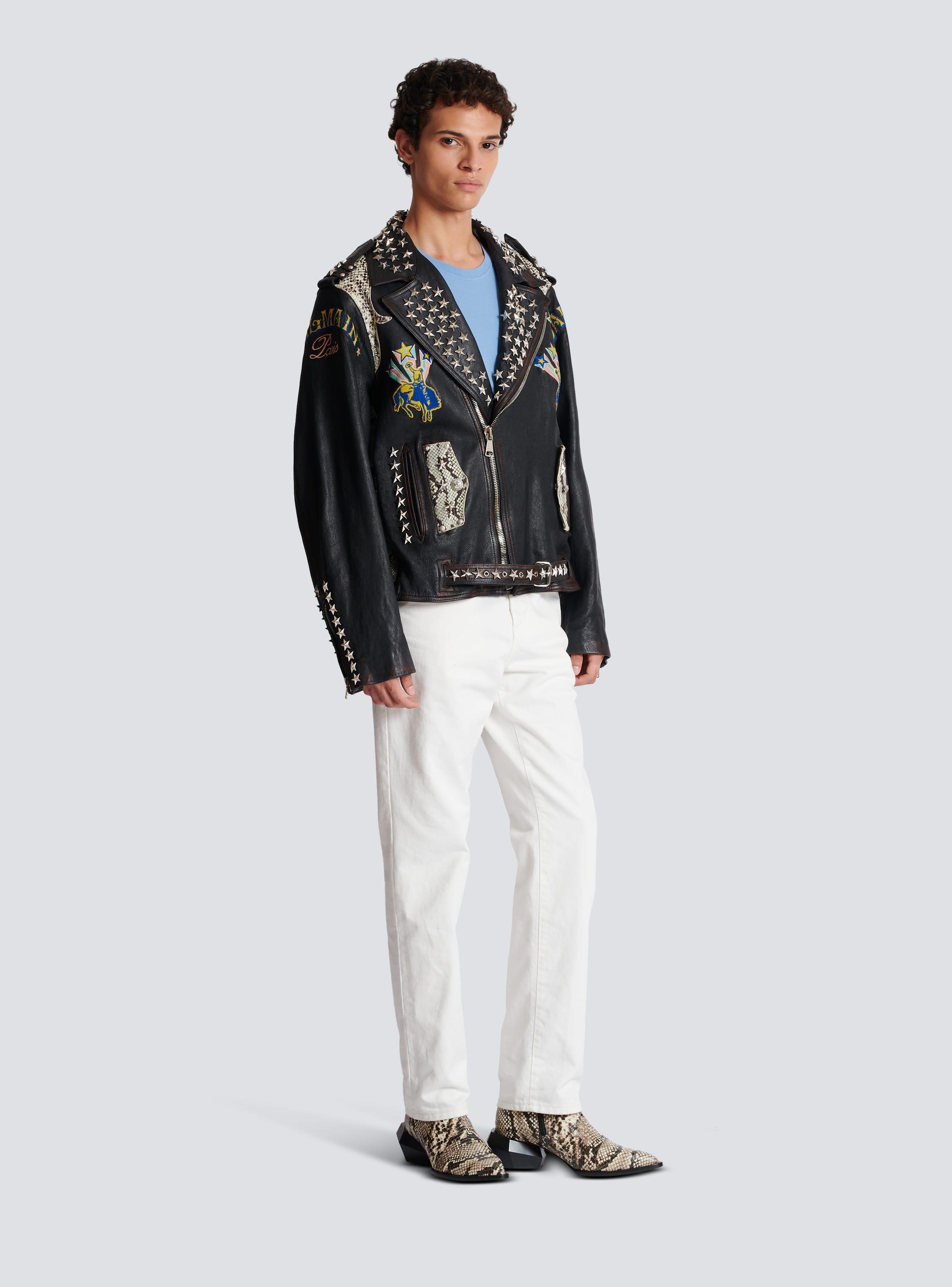 Balmain Western leather biker jacket Product Image