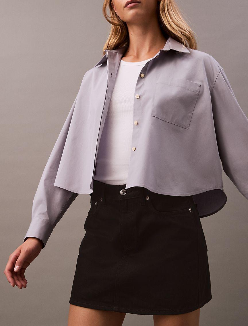 Cotton Poplin Boxy Button-Down Shirt Product Image