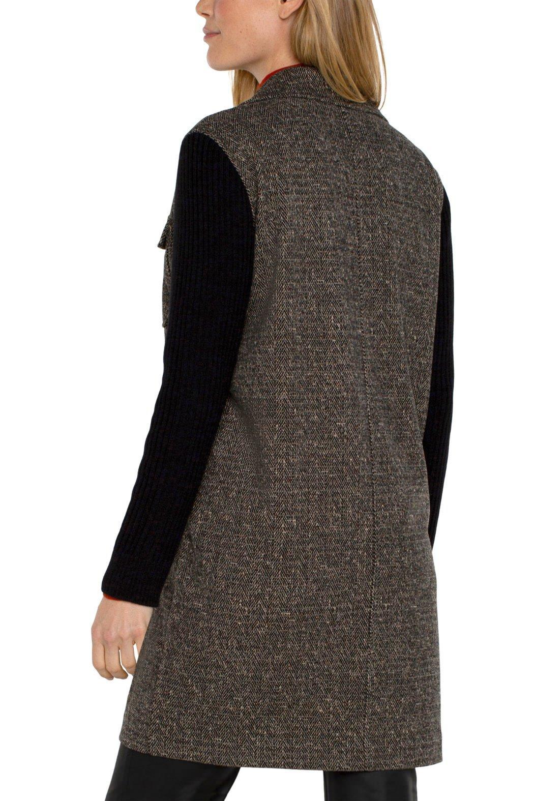 Knit Sleeve Herringbone Coatigan Product Image