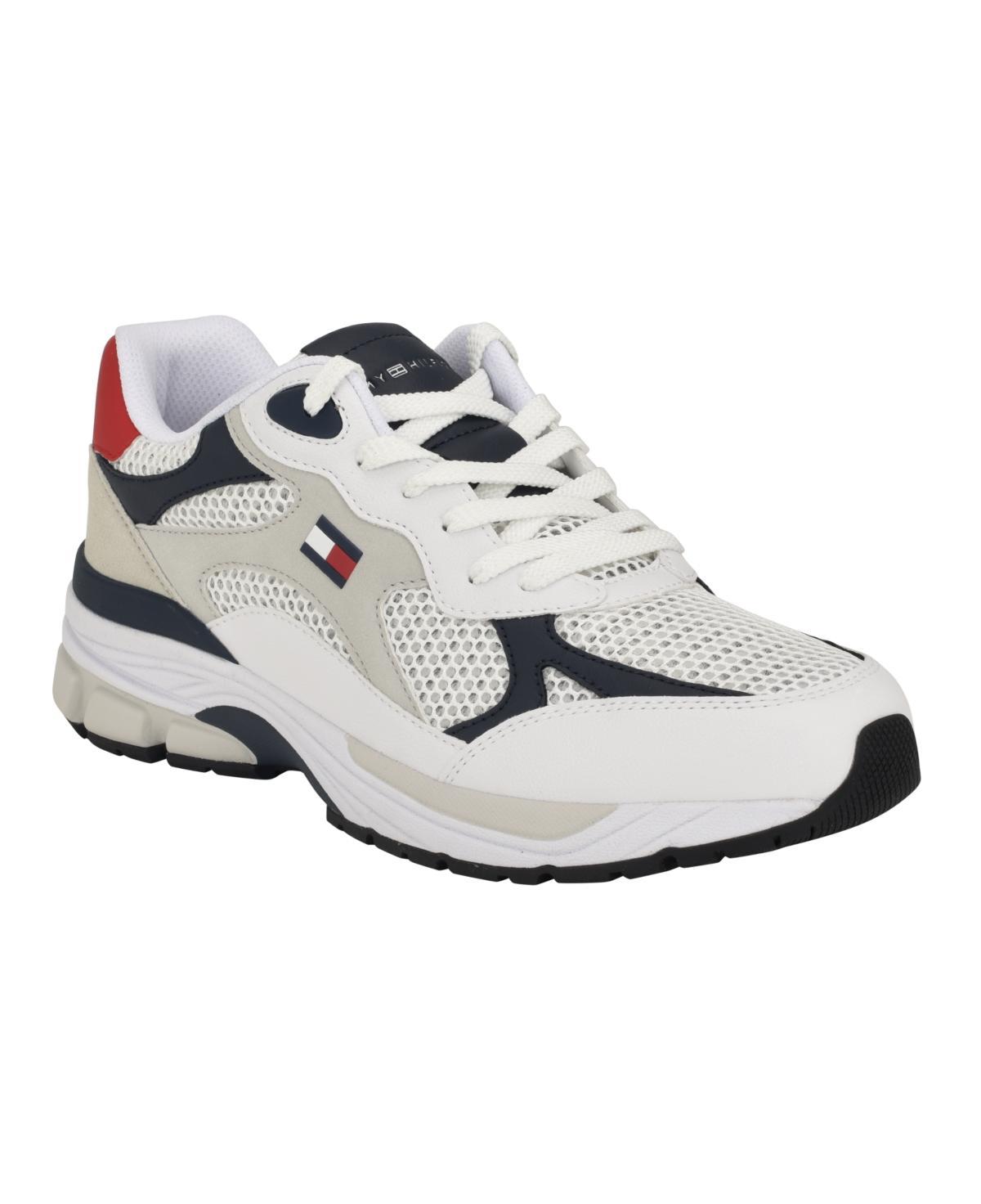 Tommy Hilfiger Mens Pharil Fashion Lace-Up Jogger Shoes - White Product Image