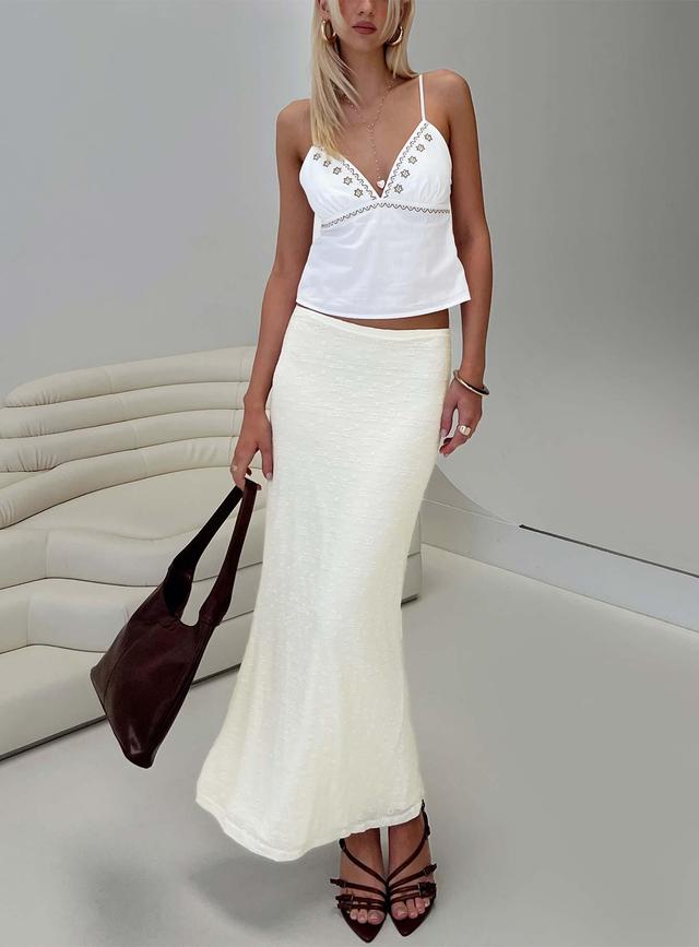 Love Like Yours Lace Maxi Skirt Cream Product Image