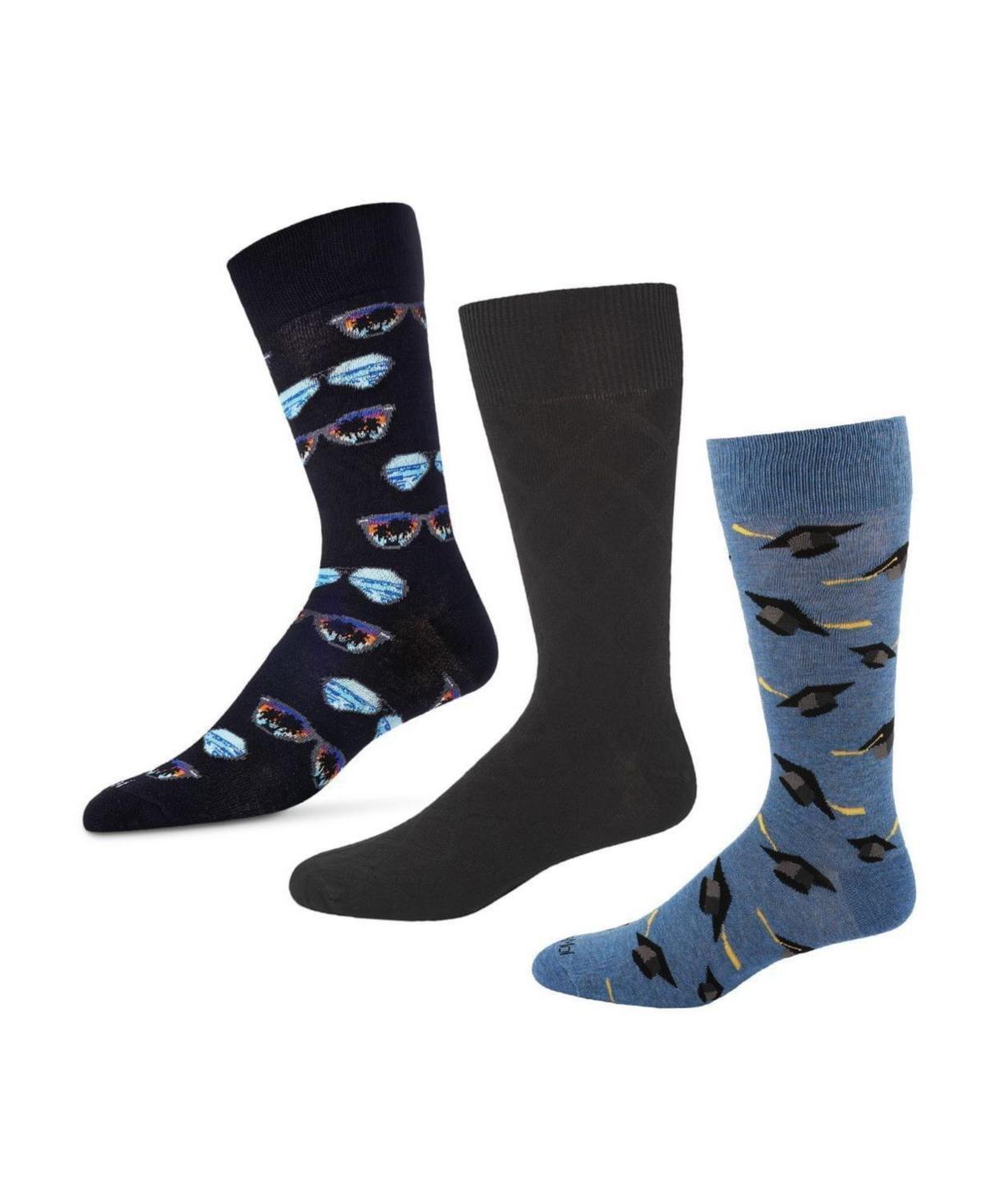 Mens Novelty Rayon From Bamboo Blend 3 Pair Pack Socks Product Image