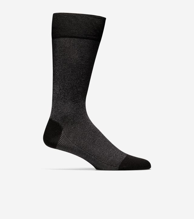 Cole Haan Mens Pique Textured Crew Socks - Black Size OSFA Product Image