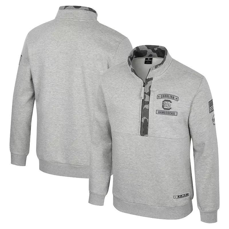 Mens Colosseum Heather Gray South Carolina Gamecocks OORAH OHT Military Appreciation Fleece Quarter-Zip Jacket Product Image