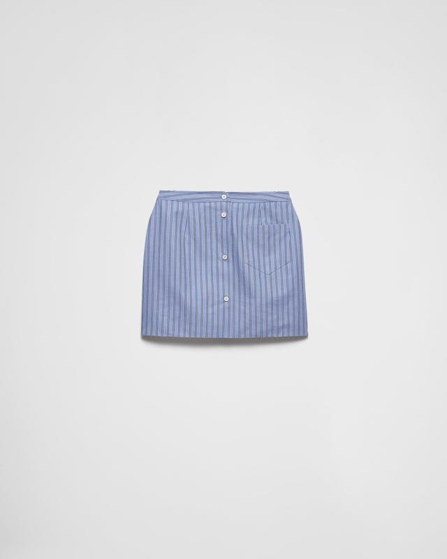 Striped chambray miniskirt Product Image