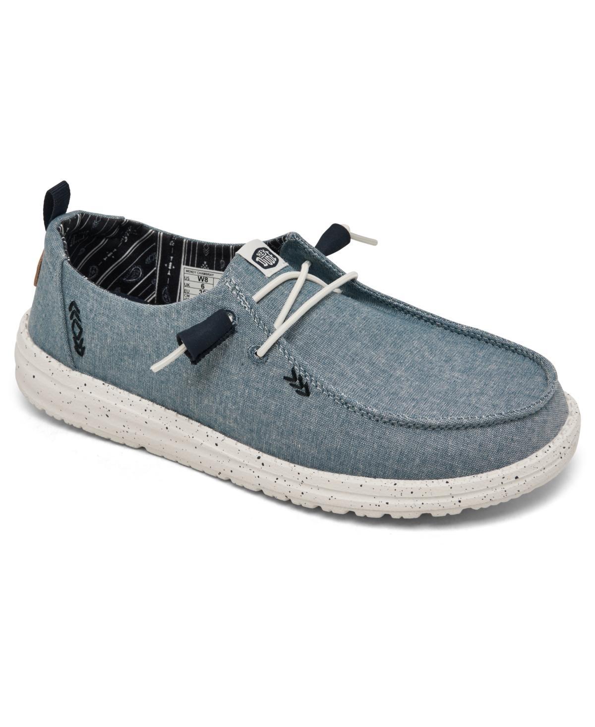 Hey Dude Womens Wendy Chambray Casual Sneakers from Finish Line - Denim Blue Product Image