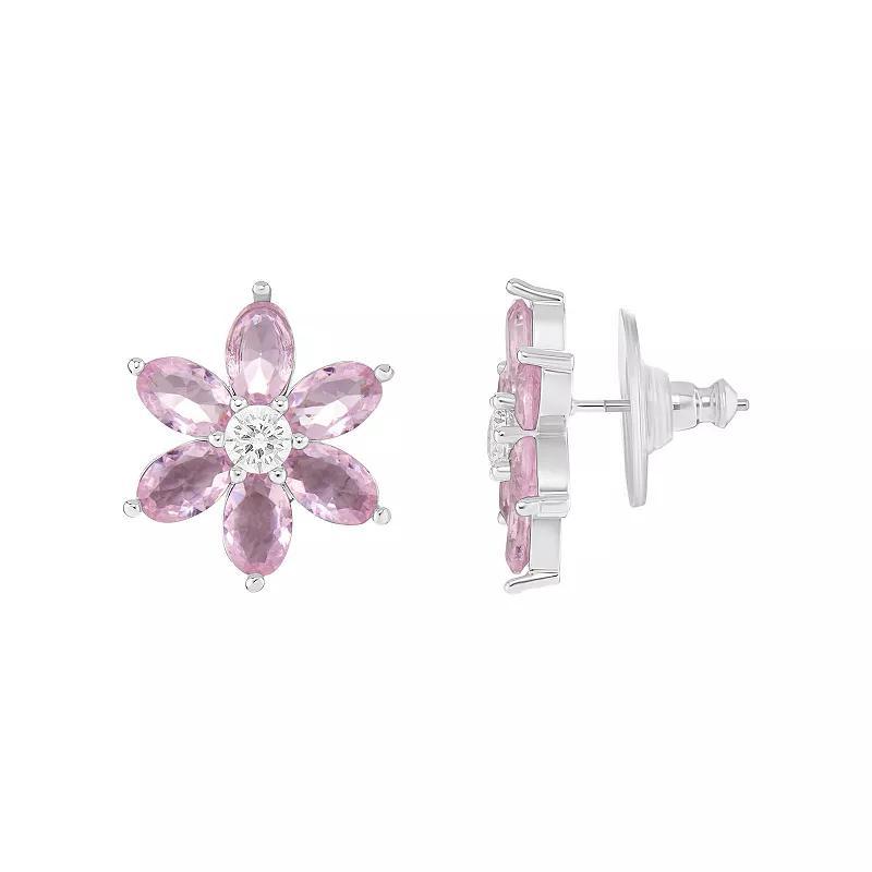 Emberly Flower Stud Earrings, Womens, Pink Product Image