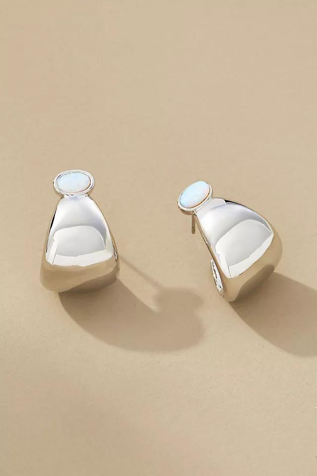 Gem-Topped Curved Drop Earrings Product Image