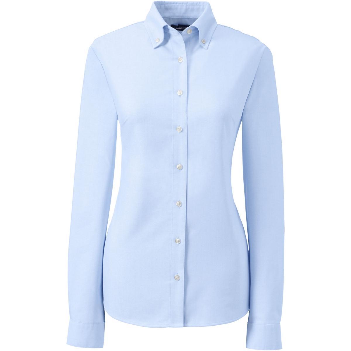 Womens Lands End Long Sleeve Oxford Dress Shirt Product Image