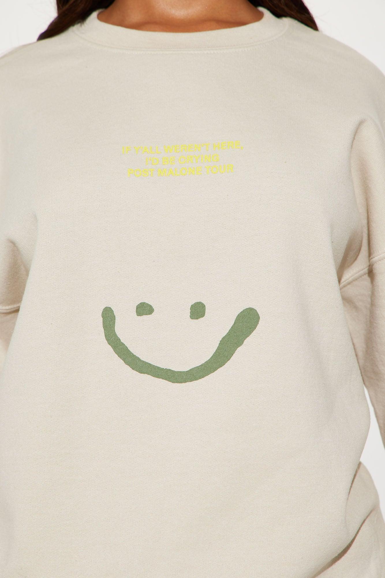 Post Malone Austin Crew Neck Sweatshirt - Sand Product Image