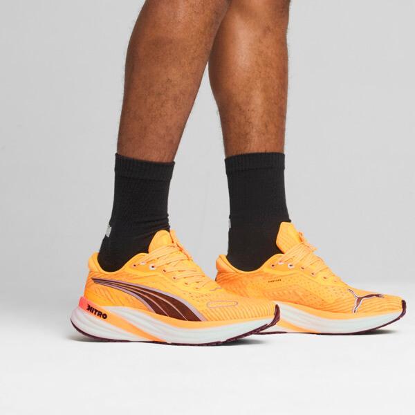 PUMA Magnify NITROâ¢ Tech 2 Men's Running Shoes in Sun Stream/Sunset Glow/White Product Image