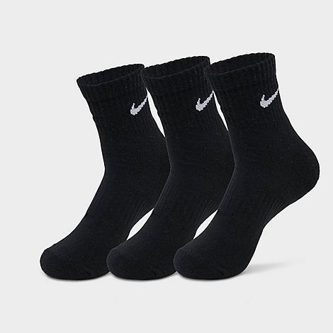 Womens - Nike Mid Ankle 3 Pack Socks - Black/White Product Image