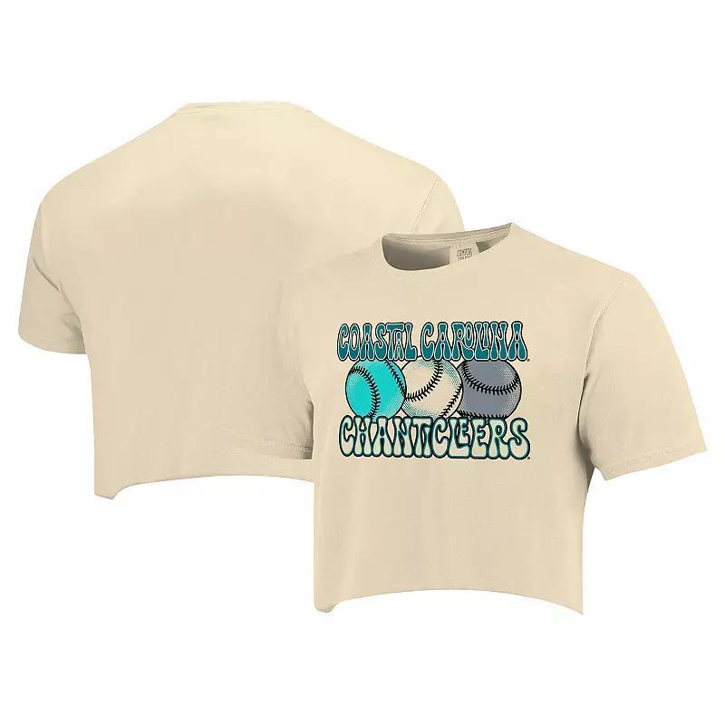 Womens Natural Coastal Carolina Chanticleers Comfort Colors Baseball Cropped T-Shirt Product Image