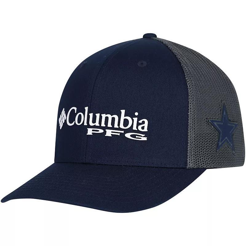 Men's Columbia Navy Dallas Cowboys PFG Mesh Snapback Hat Product Image