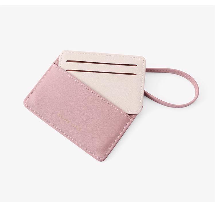 Two Tone Faux Leather Card Holder Product Image