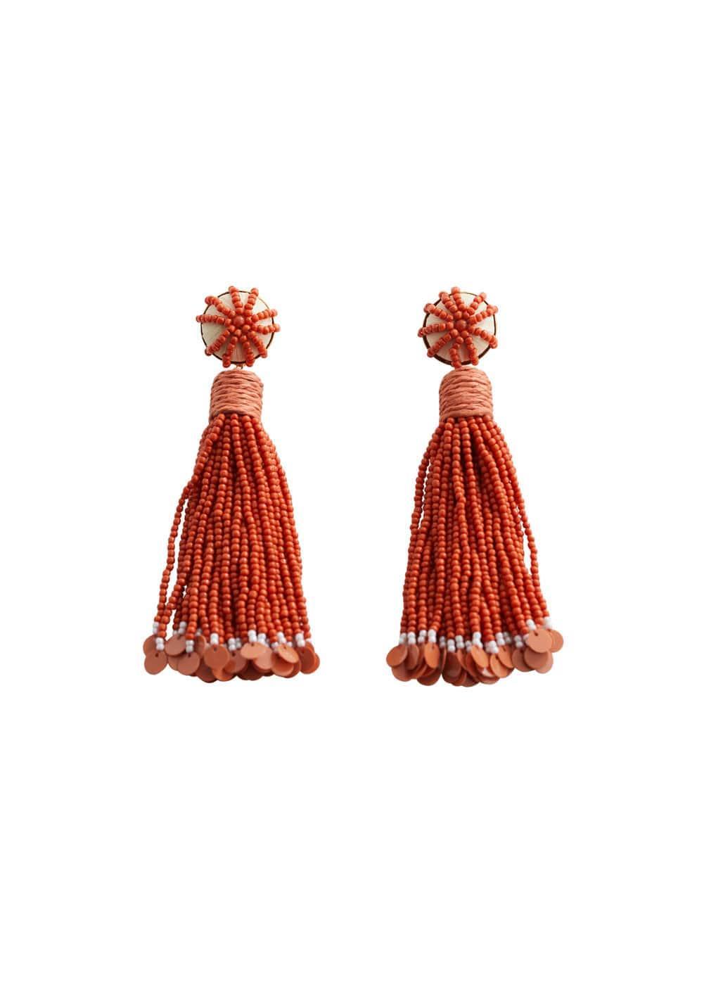 MANGO - Beaded pendant earrings - One size - Women Product Image