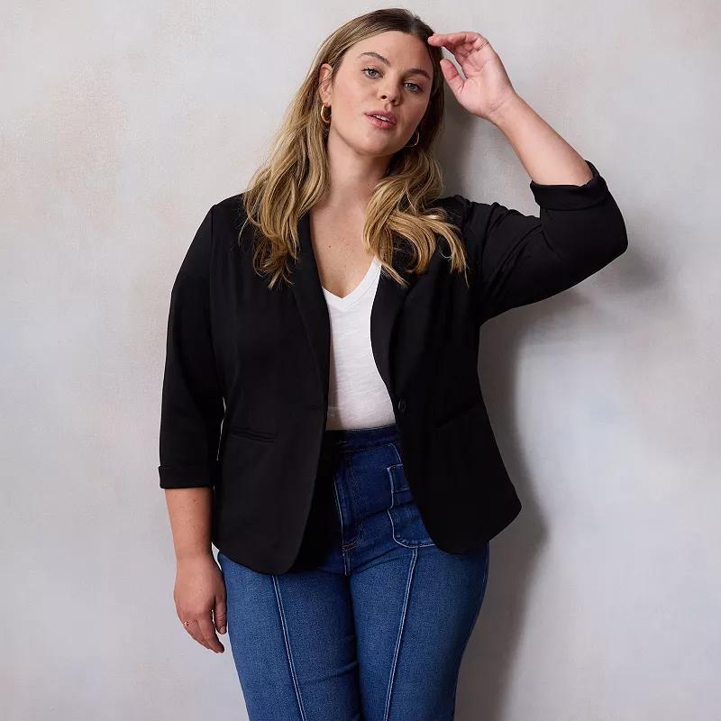 Plus Size LC Lauren Conrad Fitted Blazer, Womens Product Image