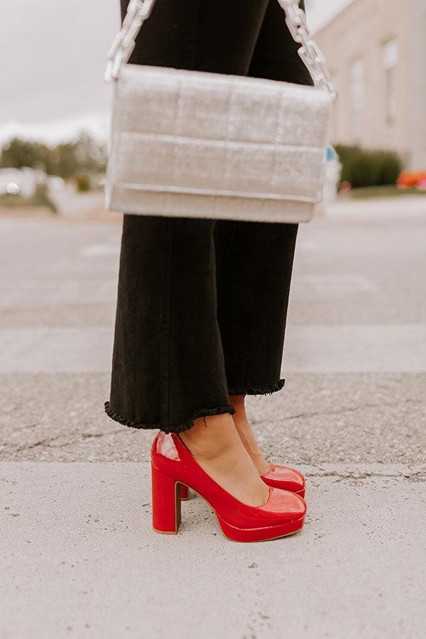 The Caroline Patent Heel in Red Product Image