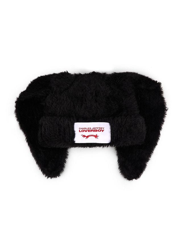 Mens Fluffy Chunky Rabbit Beanie Product Image