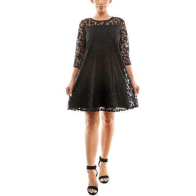 Womens Nina Leonard Burnout Trapeze Dress Product Image