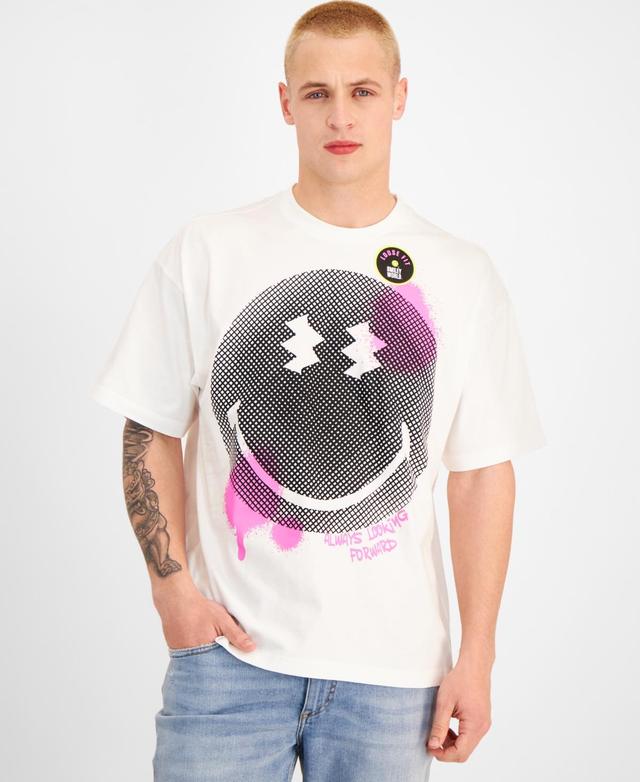 Mens Smileyworld Oversized Fit Spray Paint Graphic Tee Product Image