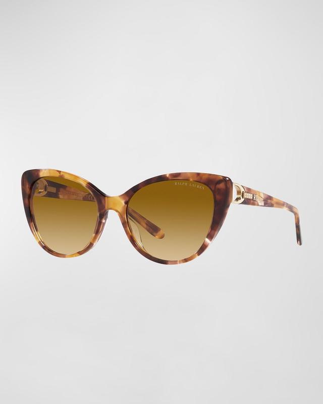 Crystal-Embellished Golden Acetate Cat-Eye Sunglasses Product Image