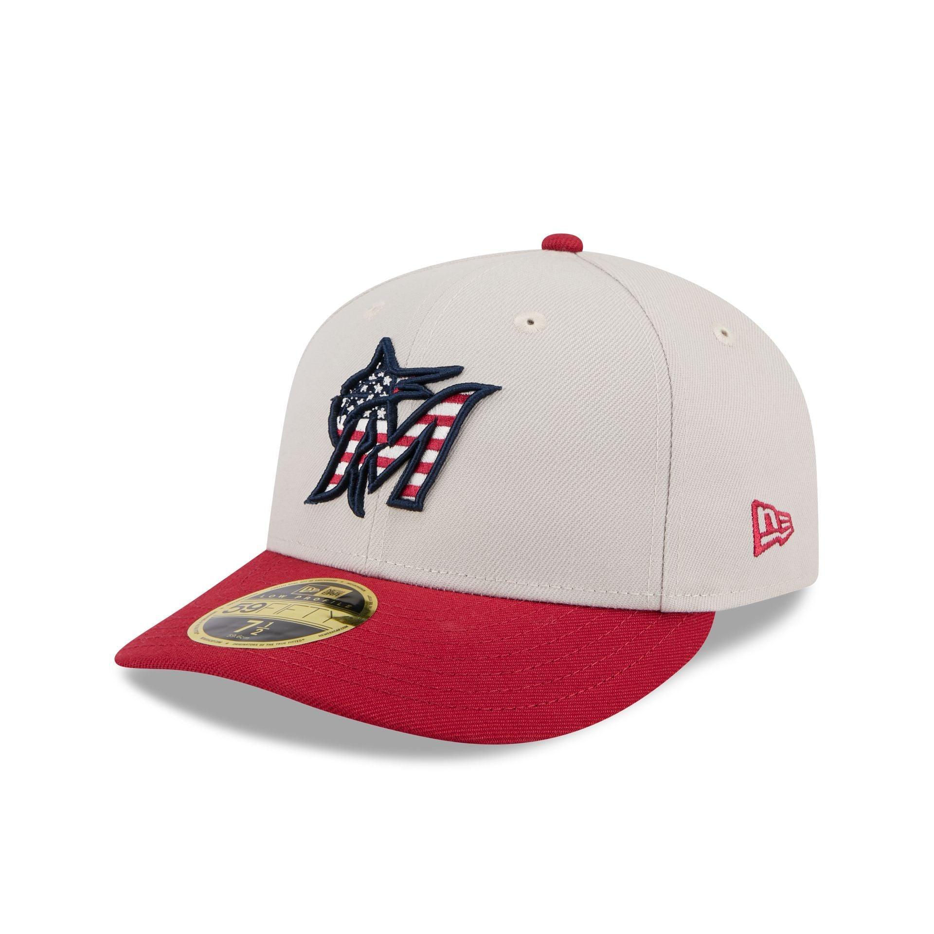 Miami Marlins Independence Day 2024 Low Profile 59FIFTY Fitted Hat Male Product Image