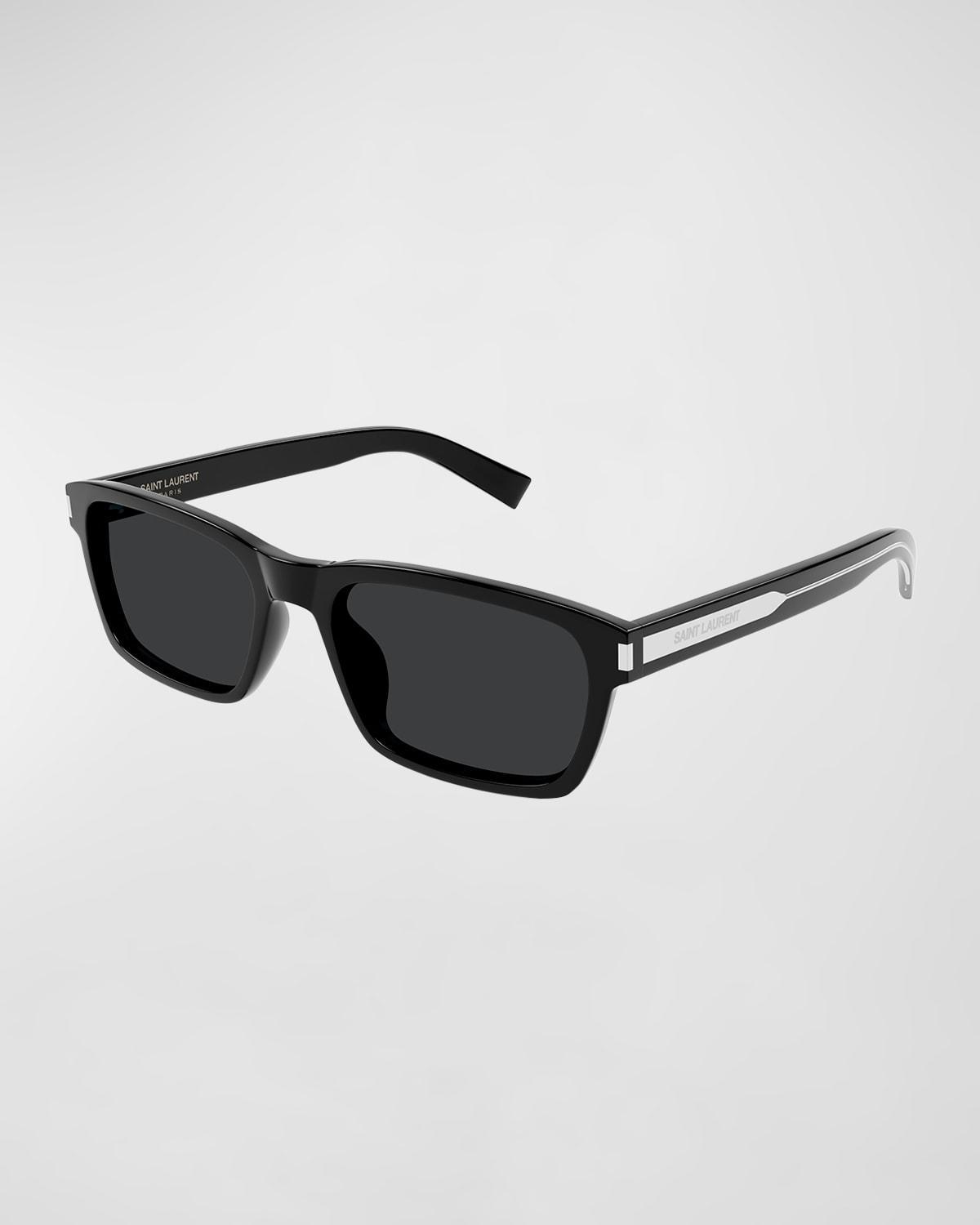 Mens Rectangle Acetate Sunglasses with Logo Detail Product Image