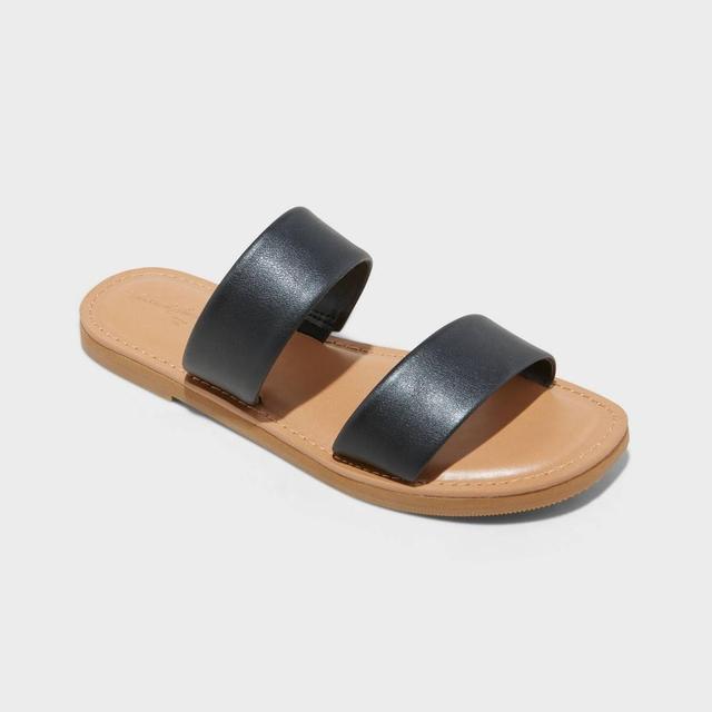 Womens Dora Footbed Sandals - Universal Thread Black 6.5 Product Image