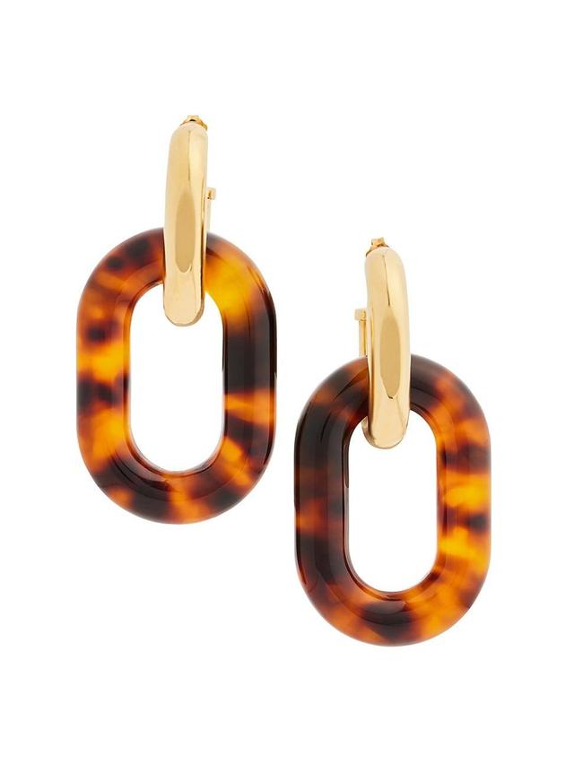 Womens Acrylic & Brass Tortoiseshell Earrings Product Image