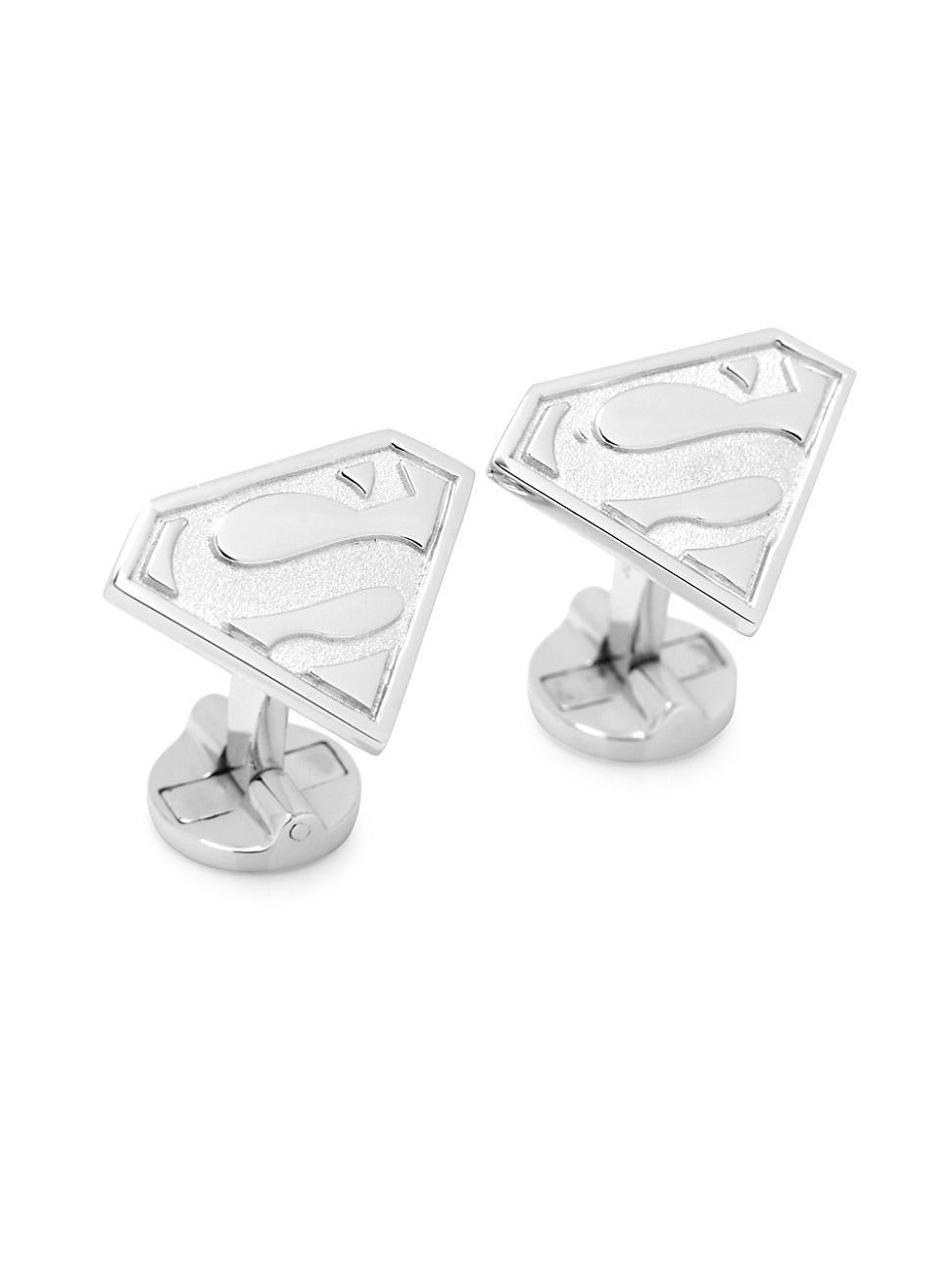 Mens Superman Sterling Silver Cufflinks Product Image