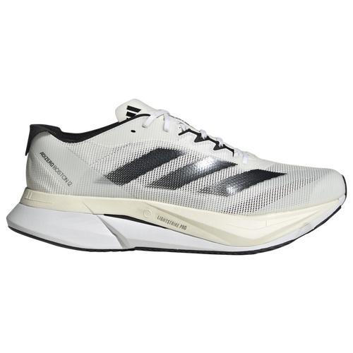 adidas Mens Adizero Boston 12 - Running Shoes White/Black/Silver Product Image