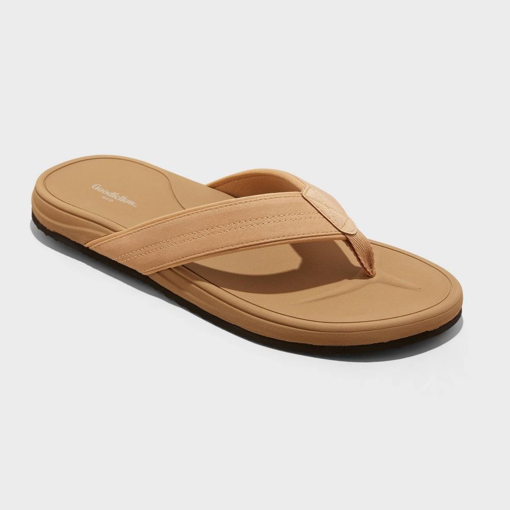 Mens Ian Comfort Flip Flop Thong Sandals - Goodfellow & Co Tan XL Product Image