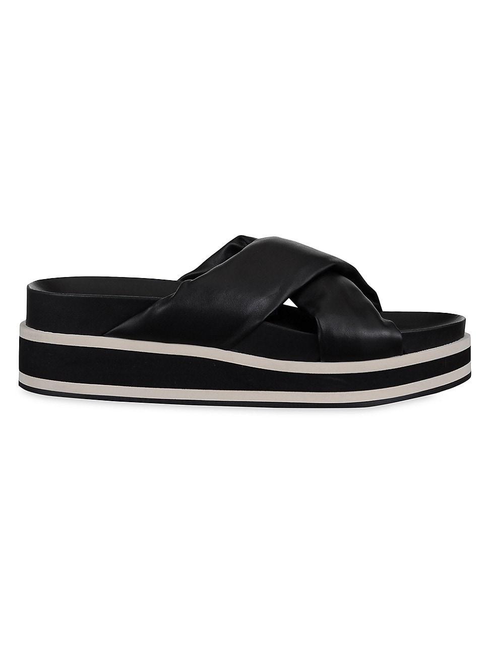 Womens Le Playa Leather Platform Slides Product Image