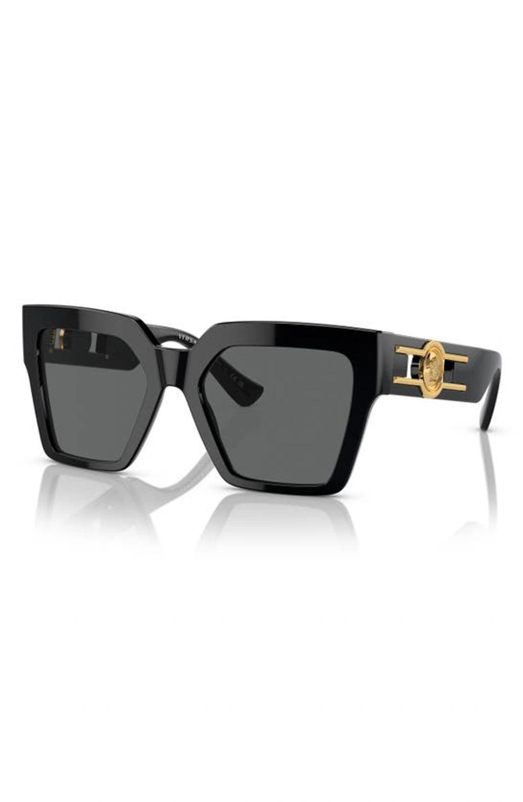 VERSACE 54mm Rectangular Sunglasses In Black Product Image