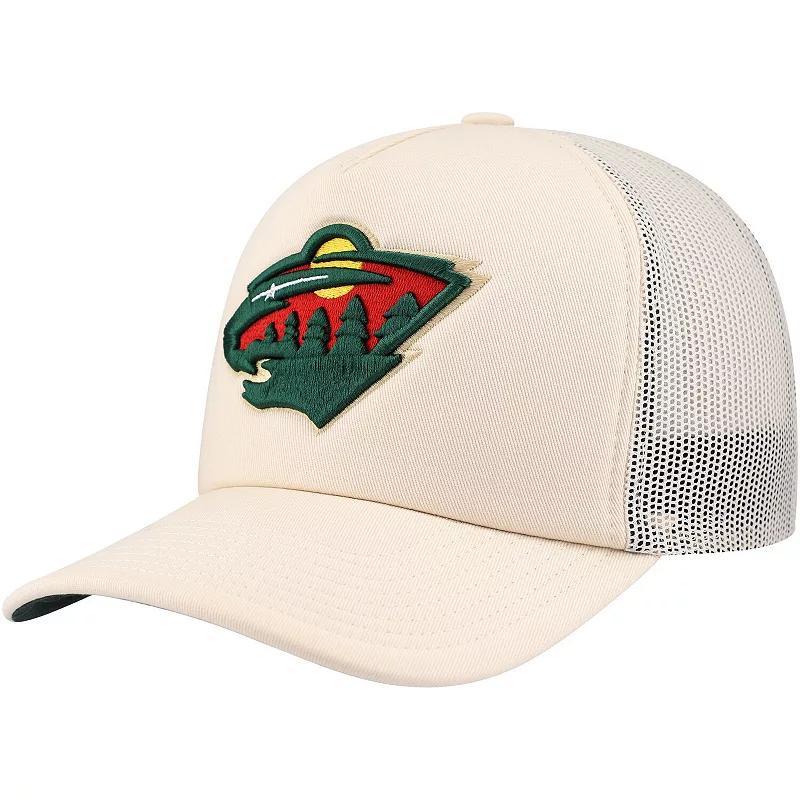 Mens Mitchell & Ness Cream Minnesota Wild Foam Front Trucker Adjustable Hat Product Image