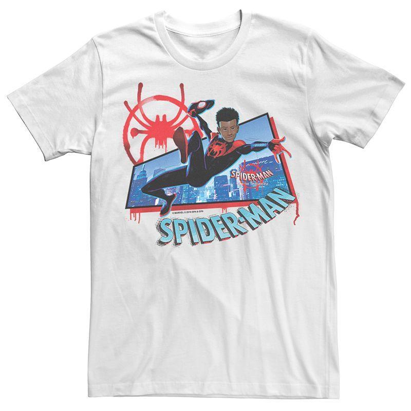 Mens Marvel Spider-Verse Morales Spider-Man Short Sleeve Graphic Tee White Product Image