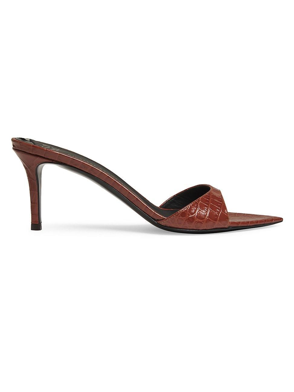 Womens Intrigio 70MM Snake-Embossed Leather Mules Product Image