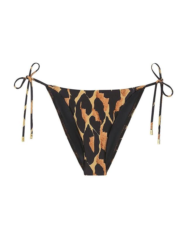 Womens Camu Leopard Side-Tie Full Bikini Bottoms Product Image