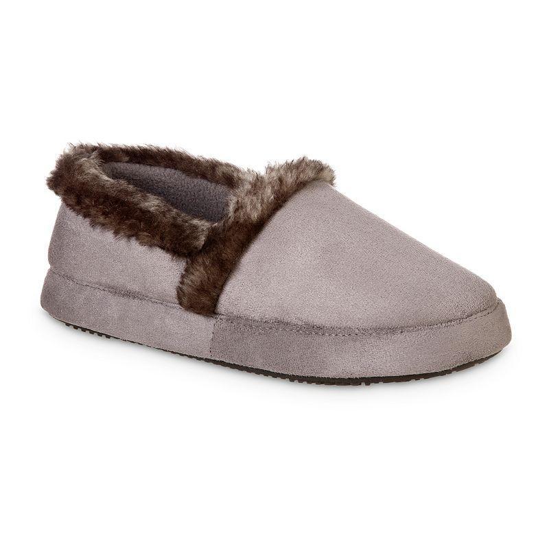 Womens Isotoner Closed Back Slippers Grey Product Image