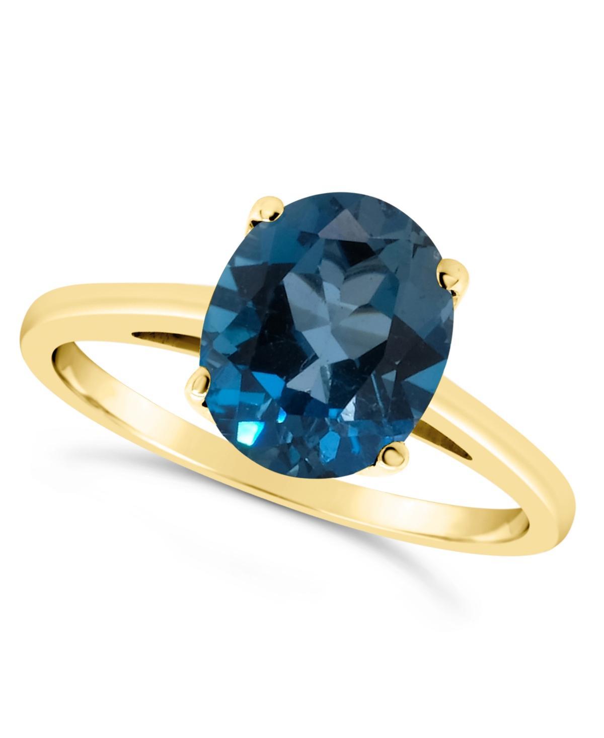 Alyson Layne 14k Gold Oval London Blue Topaz Solitaire Ring, Womens Product Image