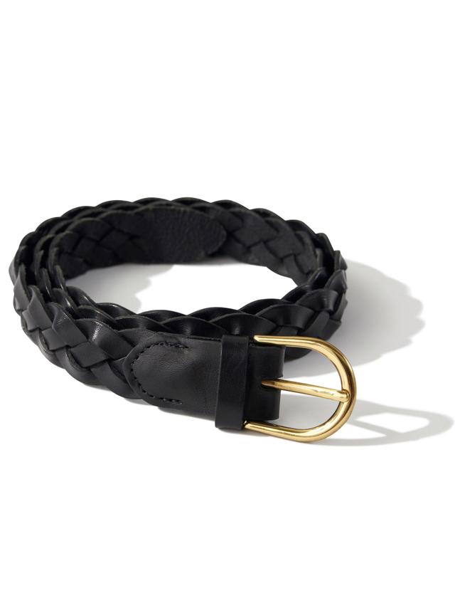 Braided Leather Belt - Black Product Image