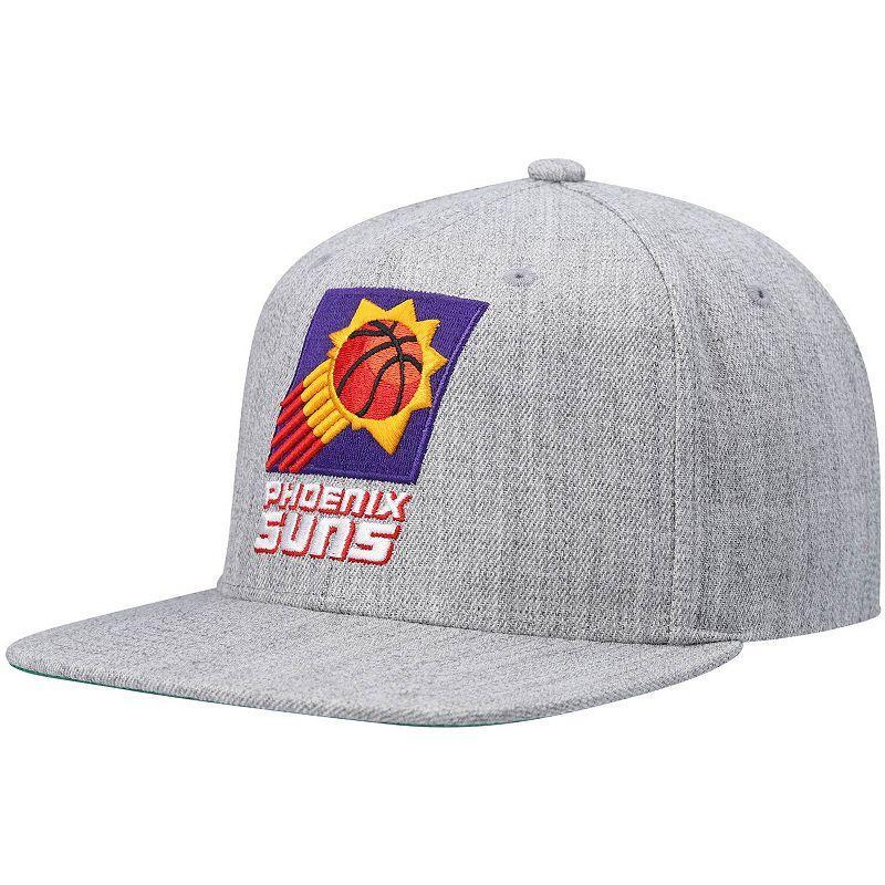 Mens Mitchell & Ness Heathered Gray Phoenix Suns Hardwood Classics Team 2.0 Snapback Hat Product Image