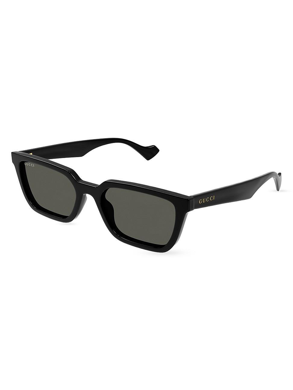 Men's Rectangle Plastic Sunglasses with Logo Detail Product Image