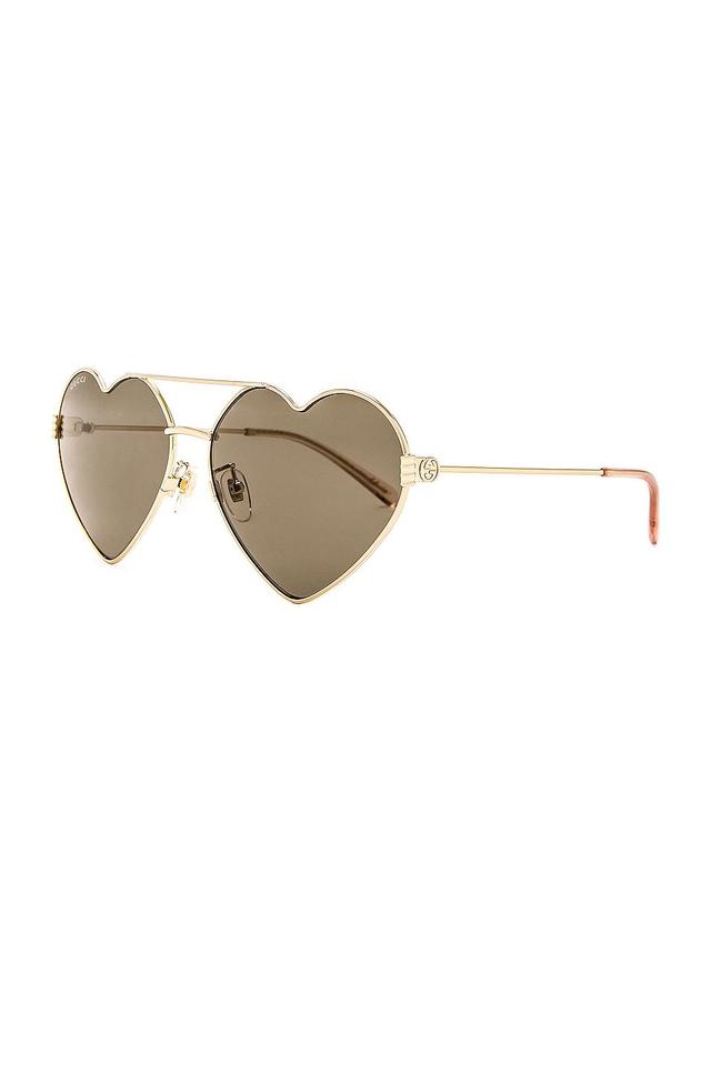 Gucci Heart Sunglasses Metallic Gold.. Product Image