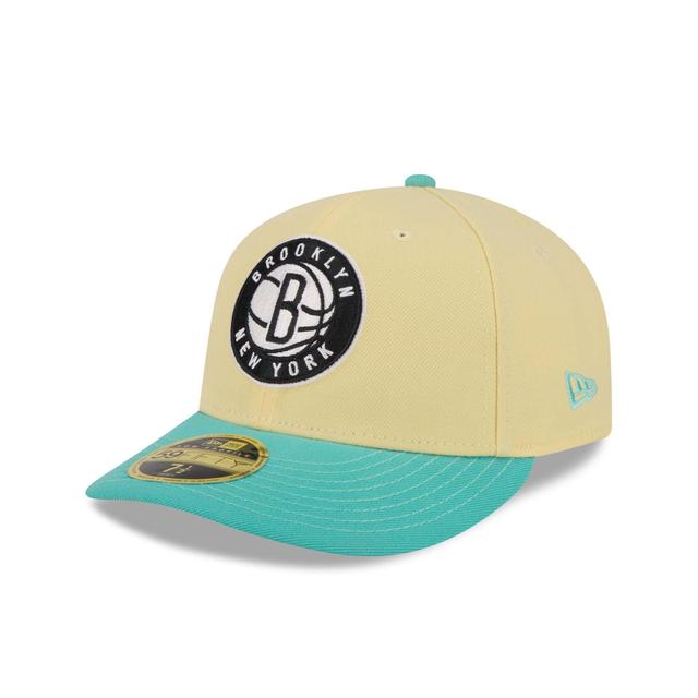 Brooklyn Nets Soft Yellow Low Profile 59FIFTY Fitted Hat Male Product Image