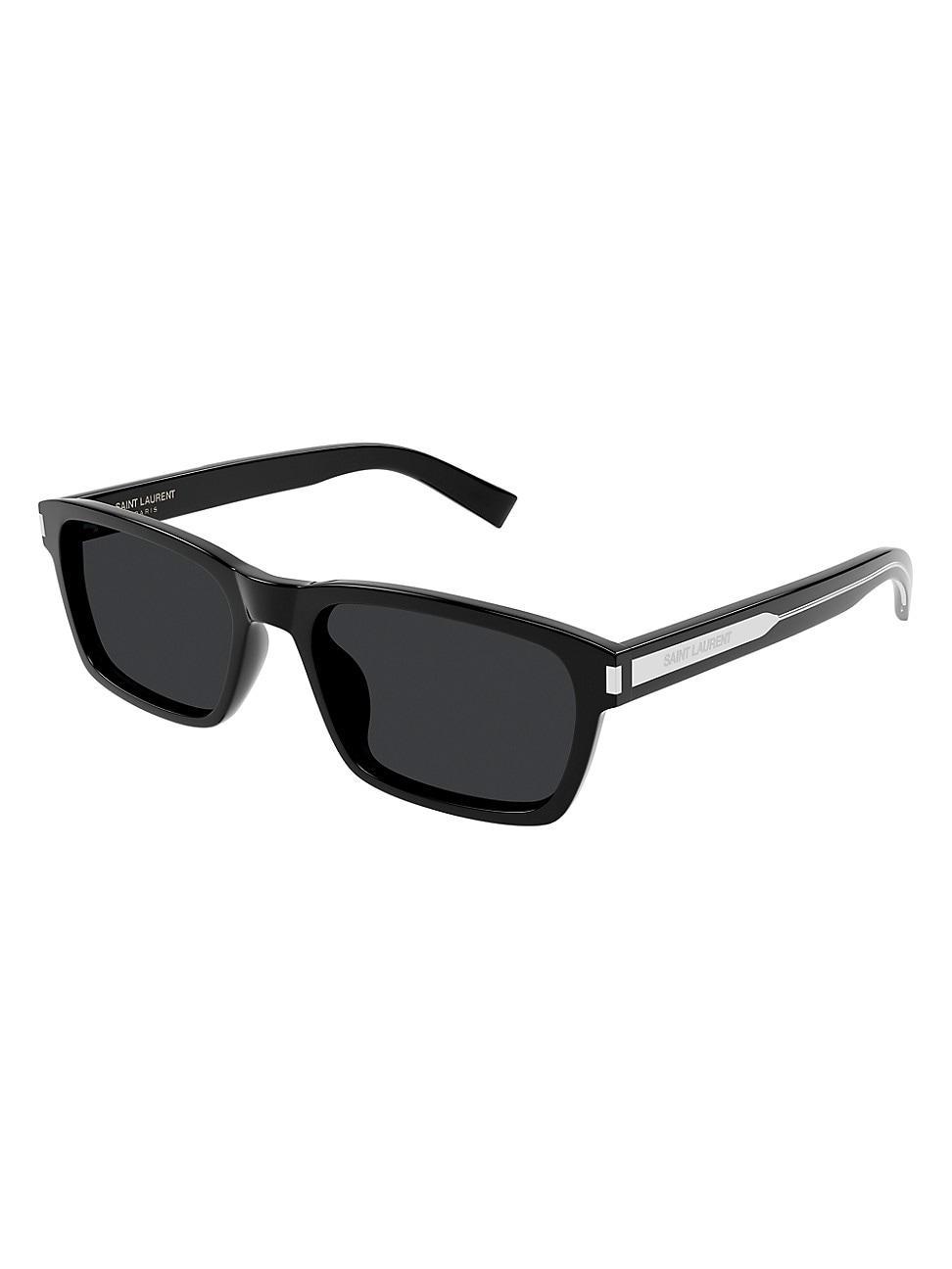 Mens Rectangle Acetate Sunglasses with Logo Detail Product Image